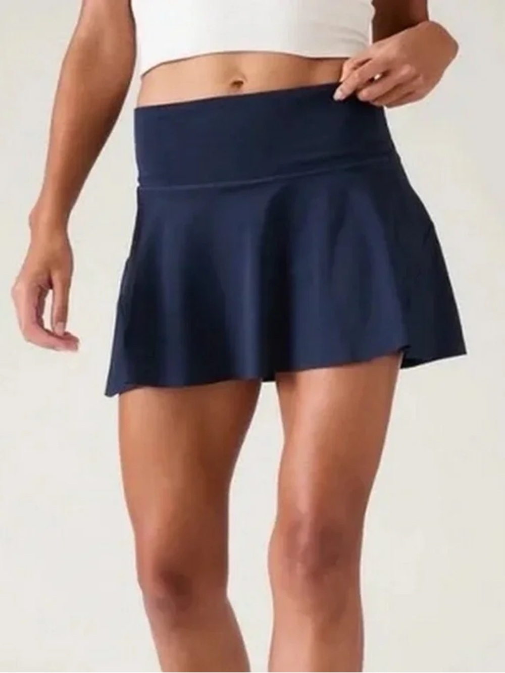 Athleta Ace Tennis Skort 13 1/2 Inch Large Navy Pickleball Preppy
